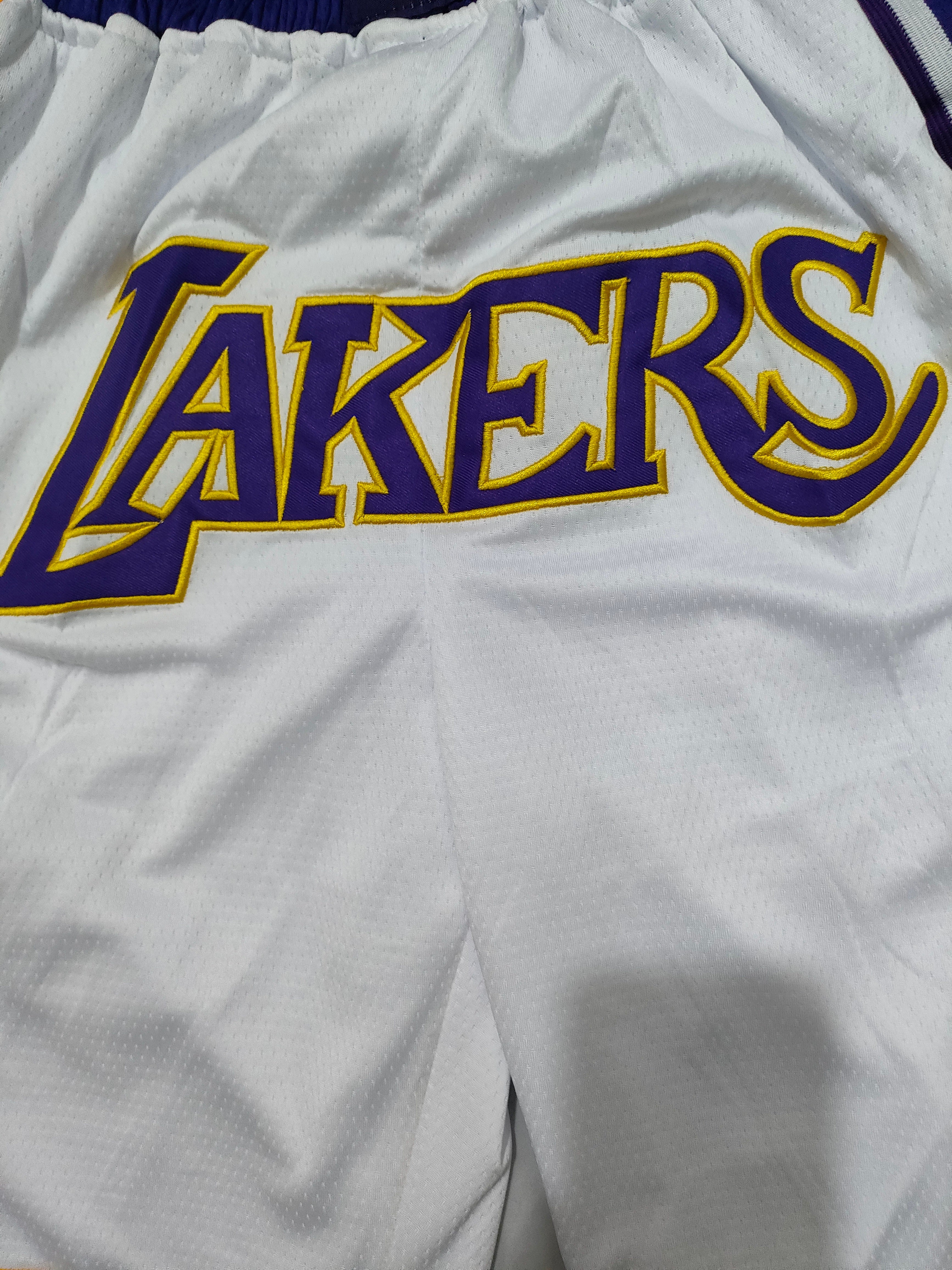 Los Angeles Lakers White Regular Pocket Shorts