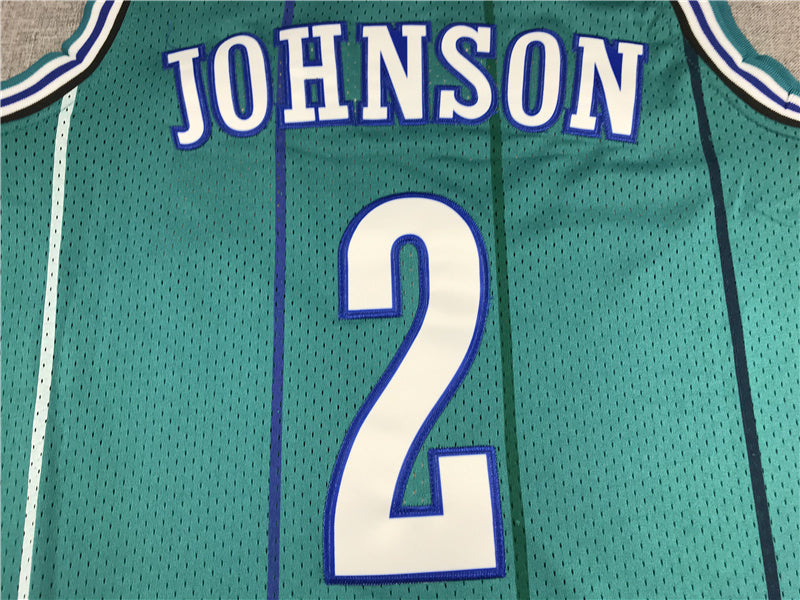 Charlotte Hornets Larry Johnson #2 1992-93 Throwback - Embroidered Jersey