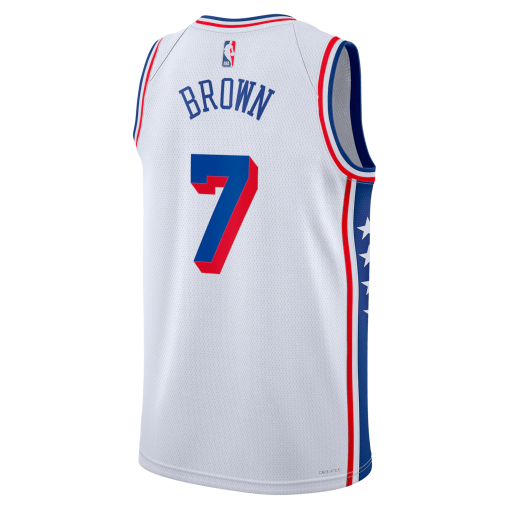 Jaylen Brown #7 Philadelphia 76ers White City Edition Swingman Jersey