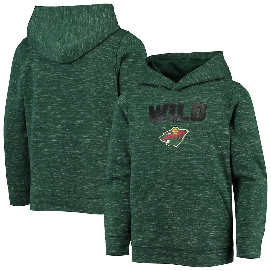 Men's Green Minnesota Wild Logo Scuba Pullover Hoodie