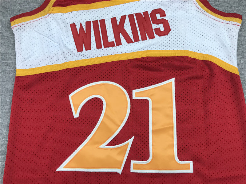Atlanta Hawks Dominique Wilkins 1986-87 #21 Throwback - Embroidered Jersey