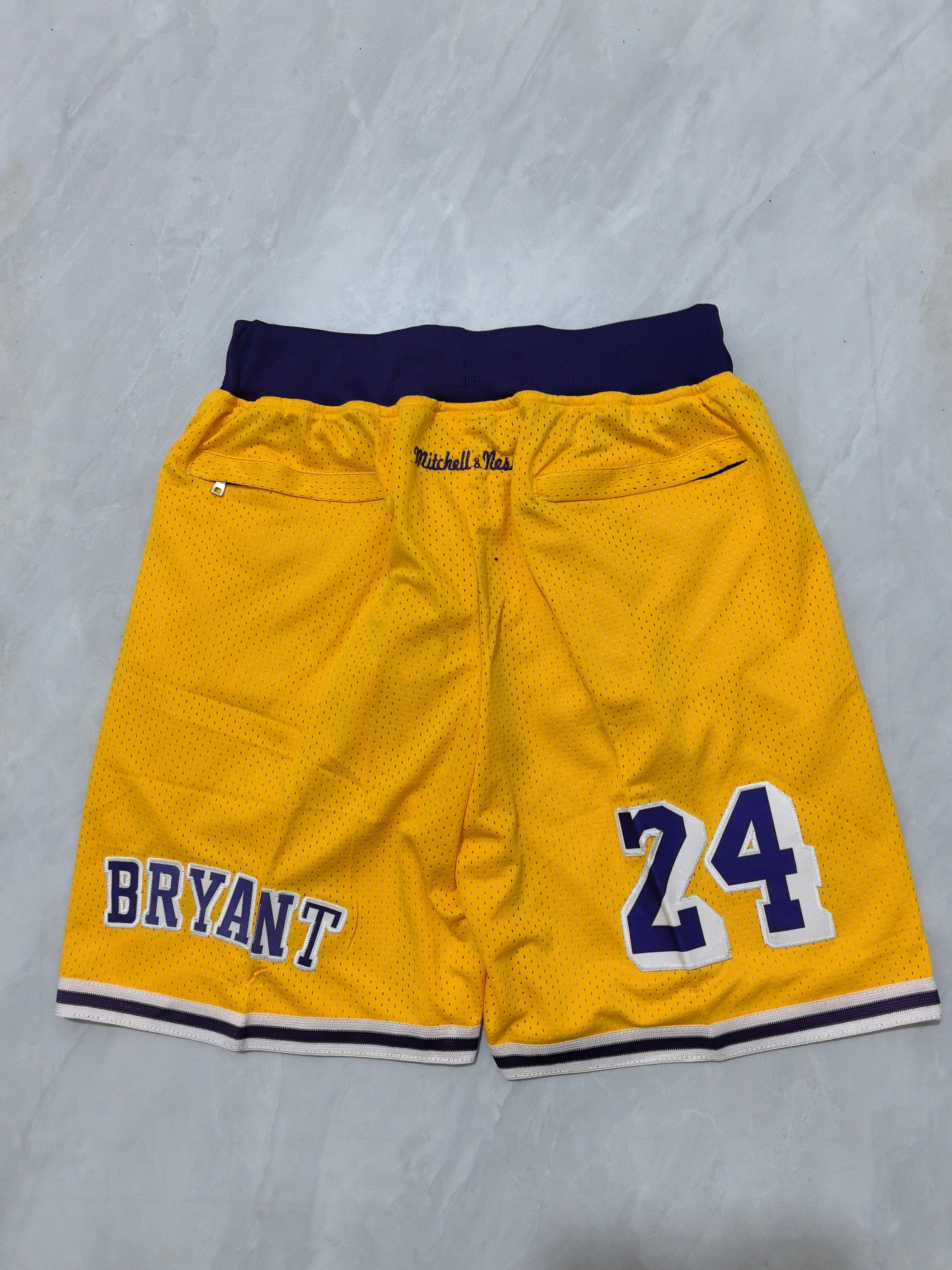Los Angeles Lakers Yellow Retro Pocket Shorts #24