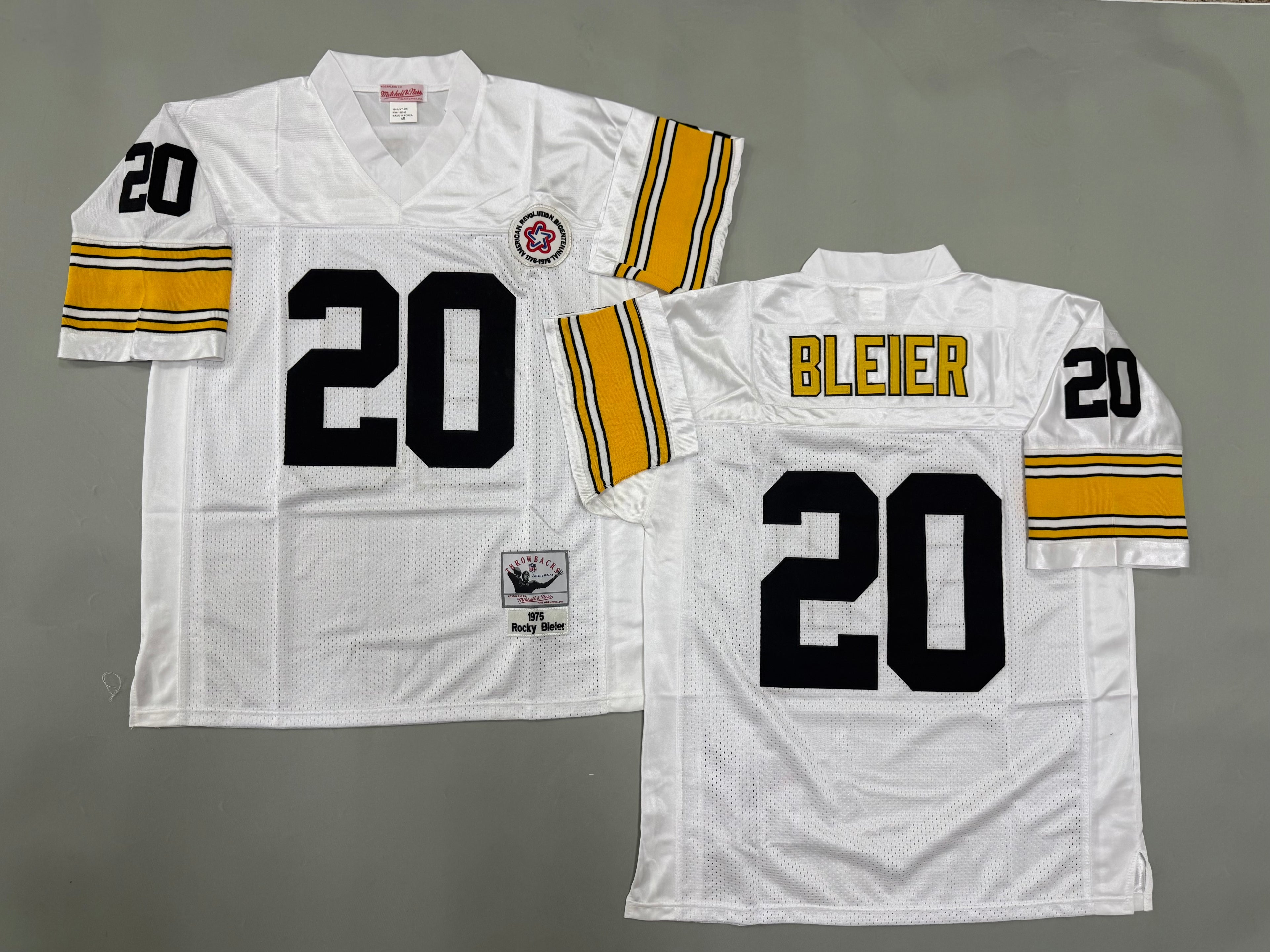 Mens Rocky Bleier#20 white‌ Pittsburgh Steelers Vintage Throwback Jersey