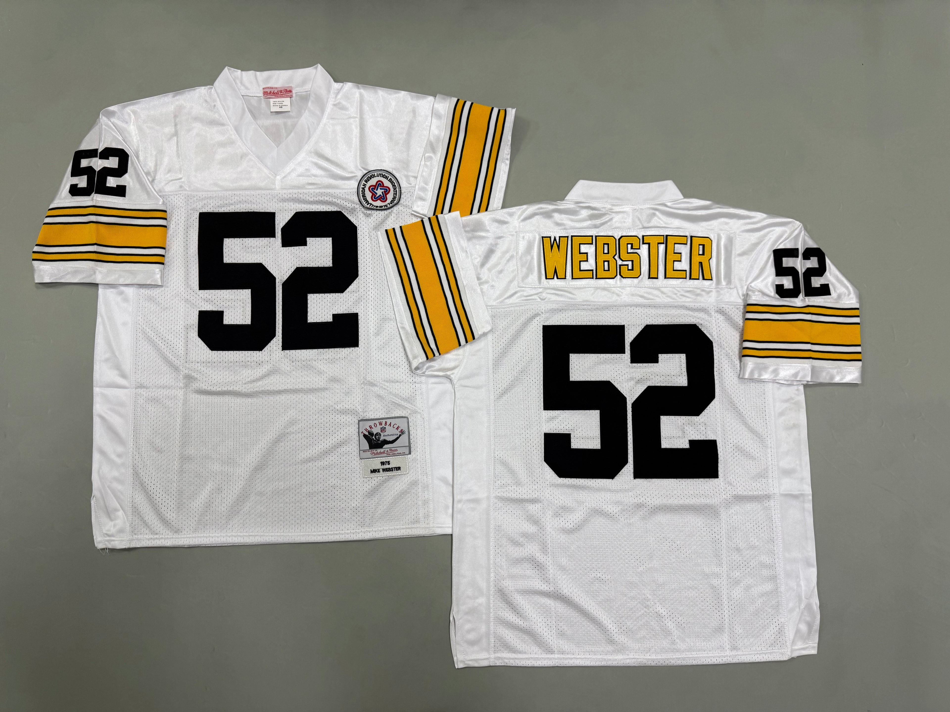 Mens Mike Webster#52 white‌ Pittsburgh Steelers Vintage Throwback Jersey