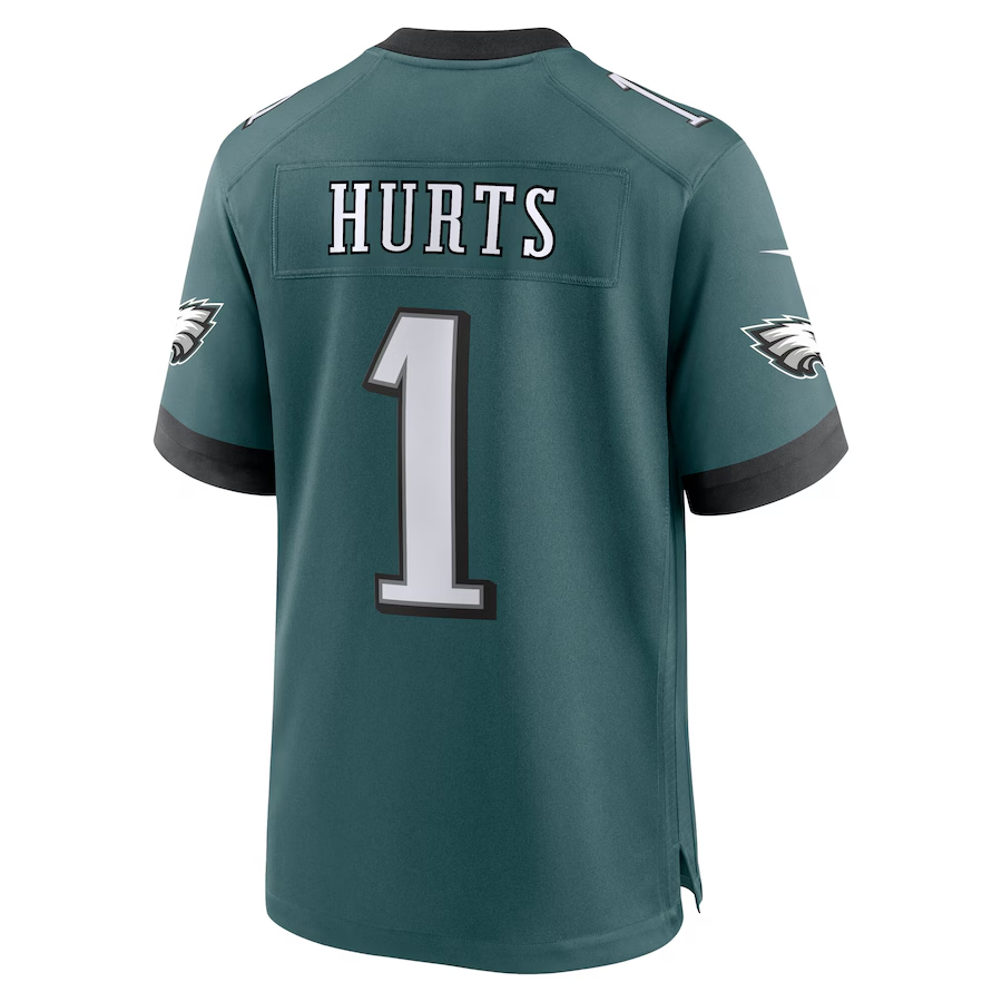 Men's Philadelphia Eagles Jalen Hurts  Midnight Green Super Bowl LIX Game Player Jersey