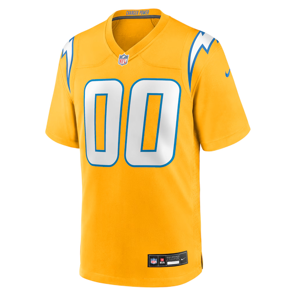Custom Los Angeles Chargers Gold Game Jersey
