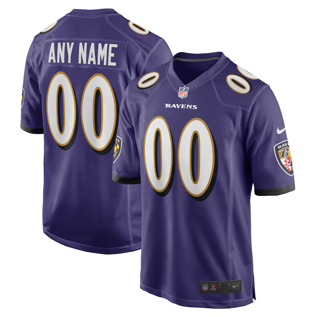 Custom Baltimore Ravens Purple Game Jersey