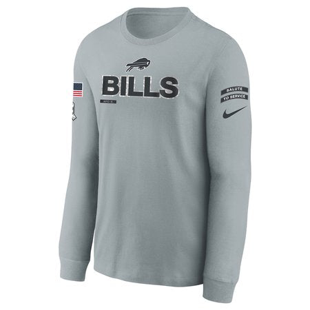 Youth Buffalo Bills Nike Gray 2024 Salute To Service Long Sleeve T-Shirt
