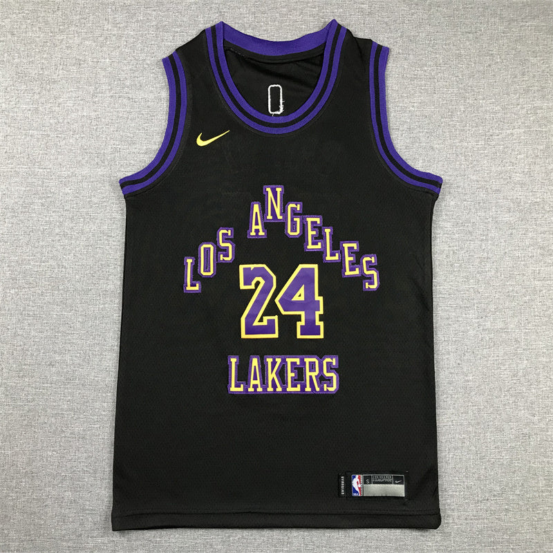 Youth Kobe Bryant Los Angeles Lakers #24 City Edition Embroidered  Jersey