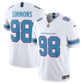 Jeffery Simmons #98 Tennessee Titans White Vapor F.U.S.E. Sewn Down Limited
