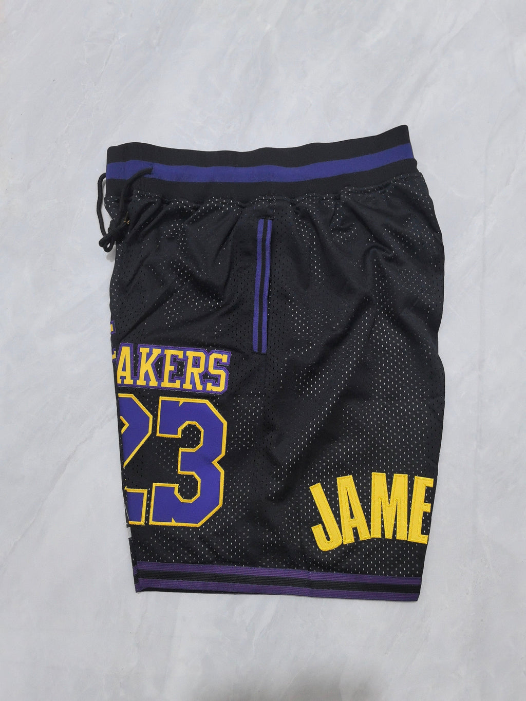 Los Angeles Lakers Black Retro Pocket Shorts