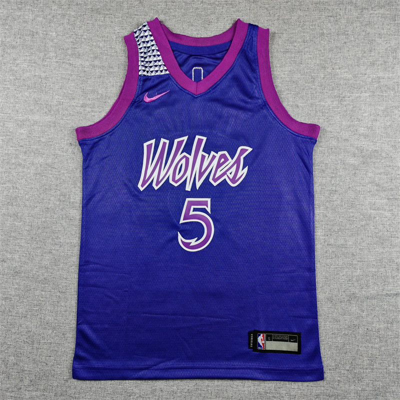 Youth Anthony Edwards Minnesota Timberwolves #5  City Edition Embroidered Jersey