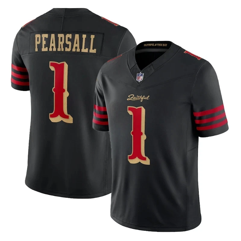 Ricky Pearsall #1 San Francisco 49ers Black 2025 Rivalries Collection Game Limited Jersey