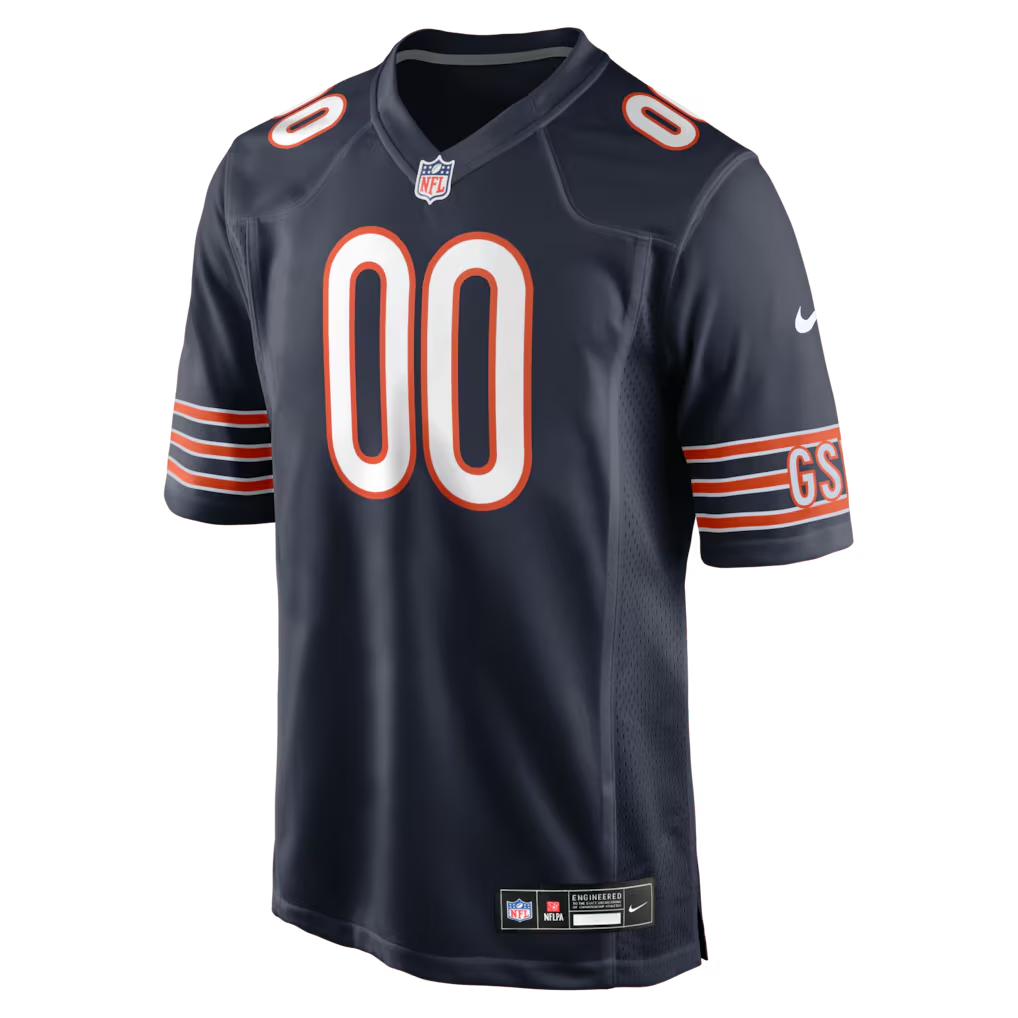 Custom Chicago Bears Navy White Game Jersey