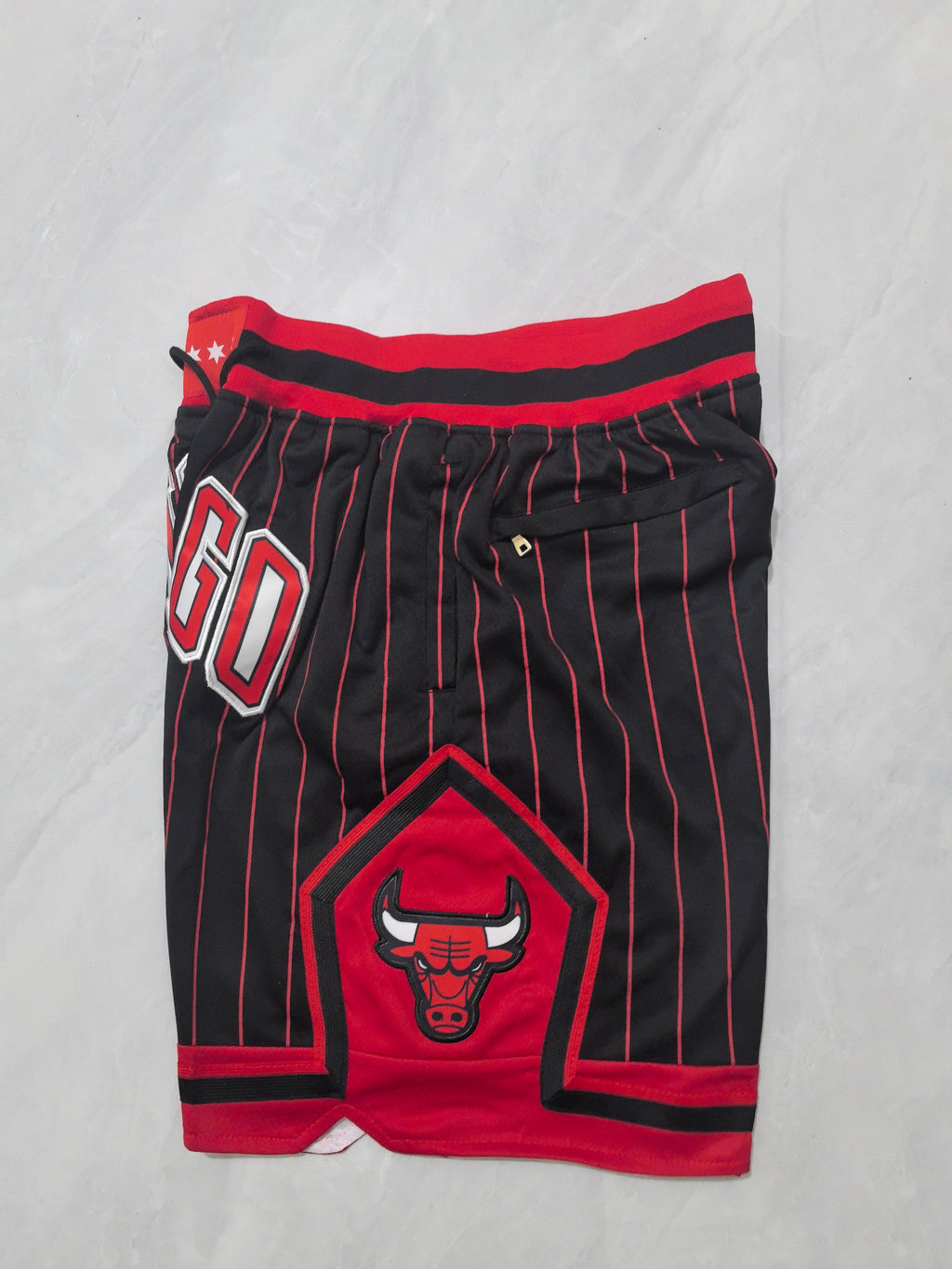 Chicago Bulls 2026 Black and Red Striped City Edition Pocket Shorts