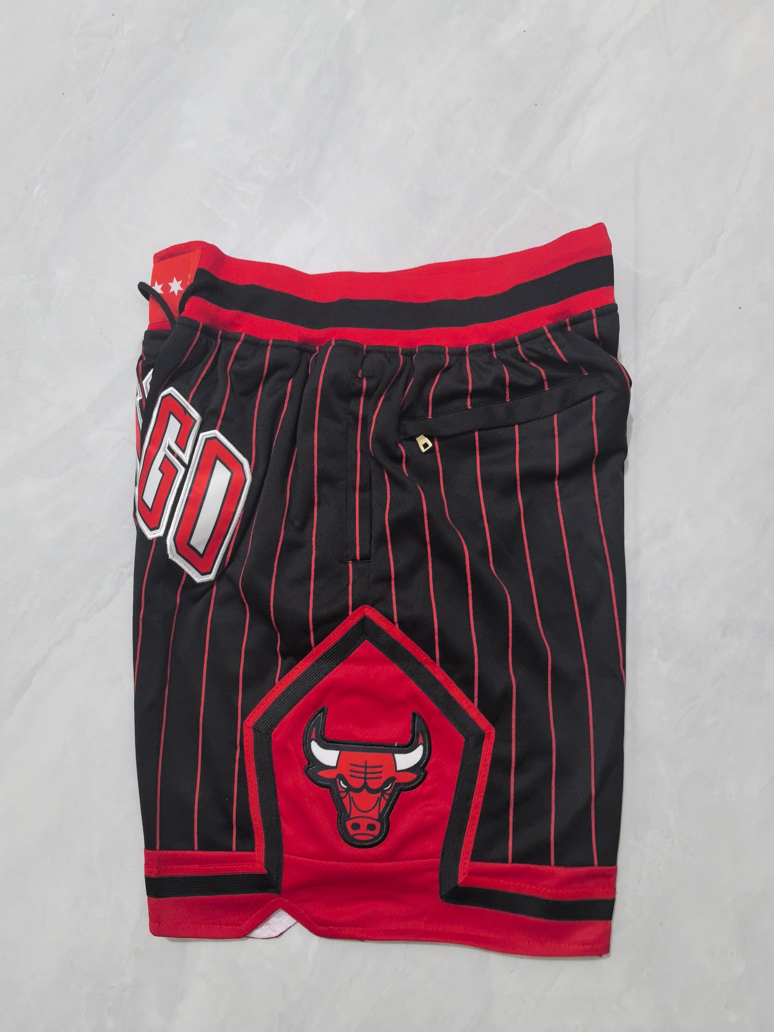 Chicago Bulls 2026 Black and Red Striped City Edition Pocket Shorts