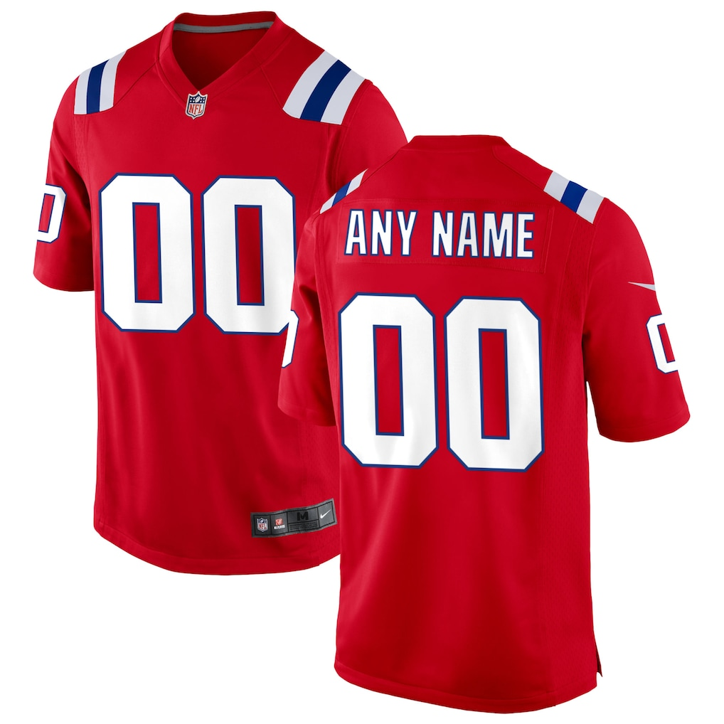 Custom New England Patriots Red Game Jersey