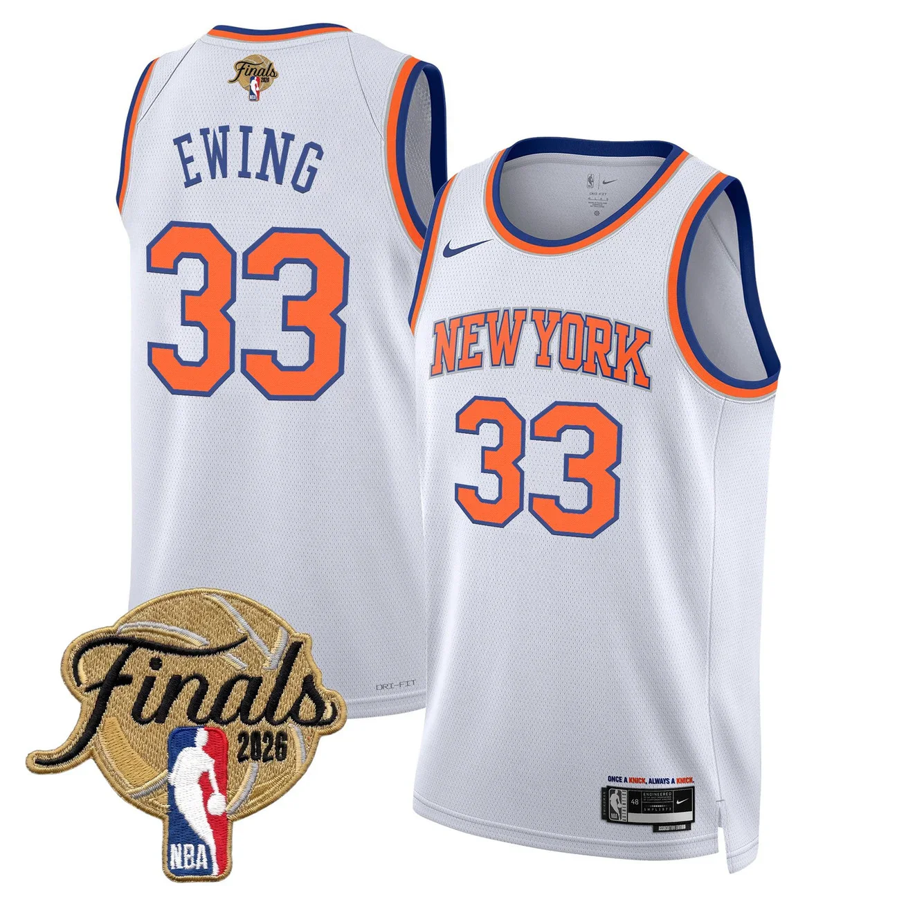 Patrick Ewing #33 New York Knicks 2026 Finals Swingman White Jersey - All Stitched