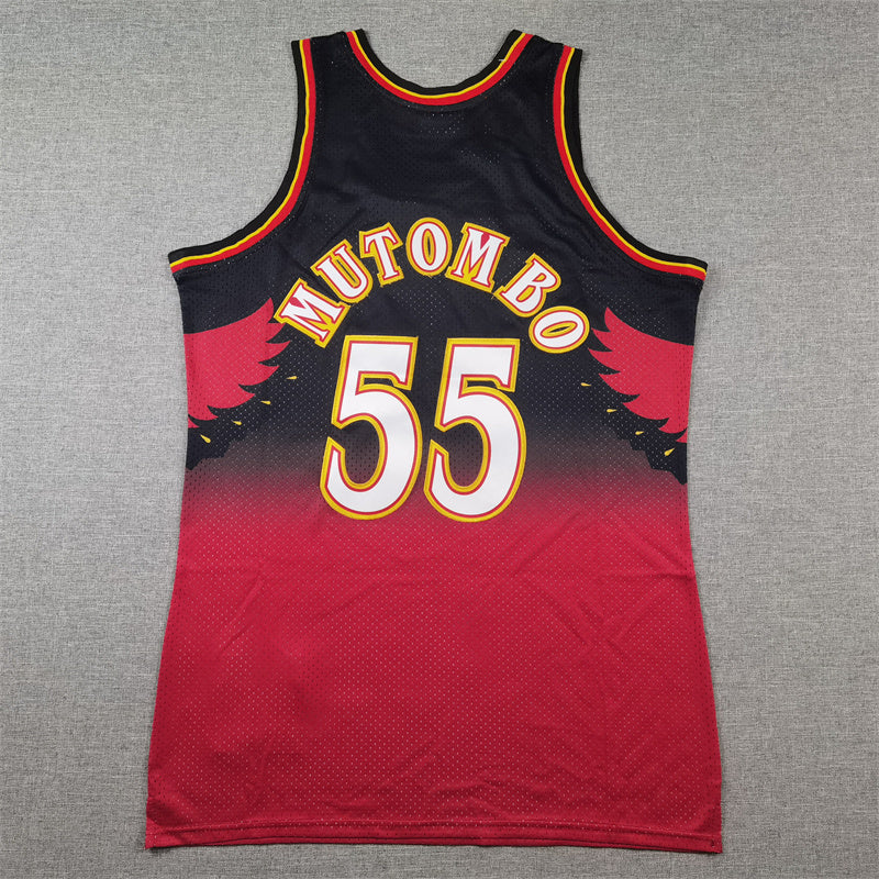 Atlanta Hawks Dikembe Mutombo 1996-97 #55 Throwback - Embroidered Jersey