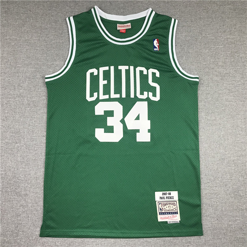 Boston Celtics Paul Pierce #34 2007-08 Throwback Jersey — Embroidered