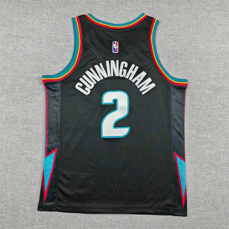 Youth Cade Cunningham Detroit Pistons #2 City Edition Embroidered  Jersey（副本）