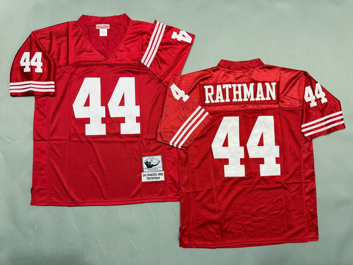 Mens Tom Rathman#44 San Francisco 49ers Vintage Throwback Jersey