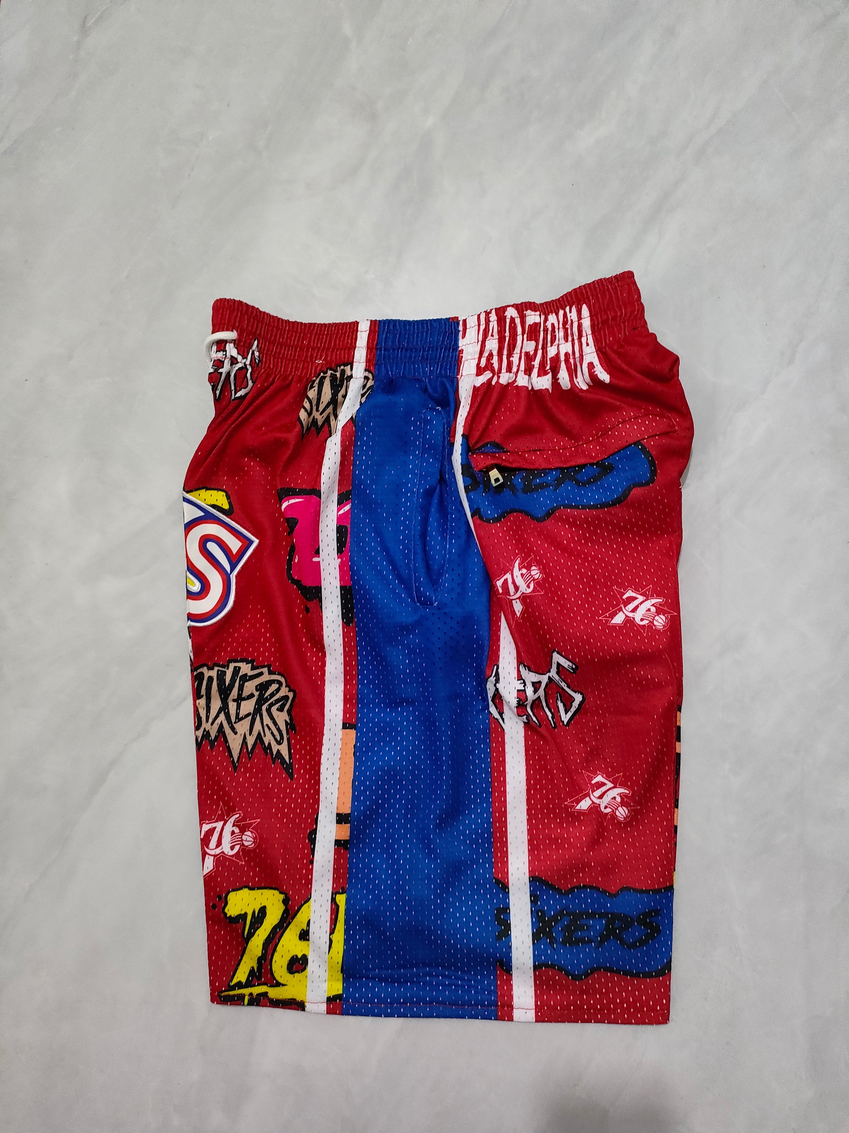 Philadelphia 76ers Red Graffiti Pocket Shorts