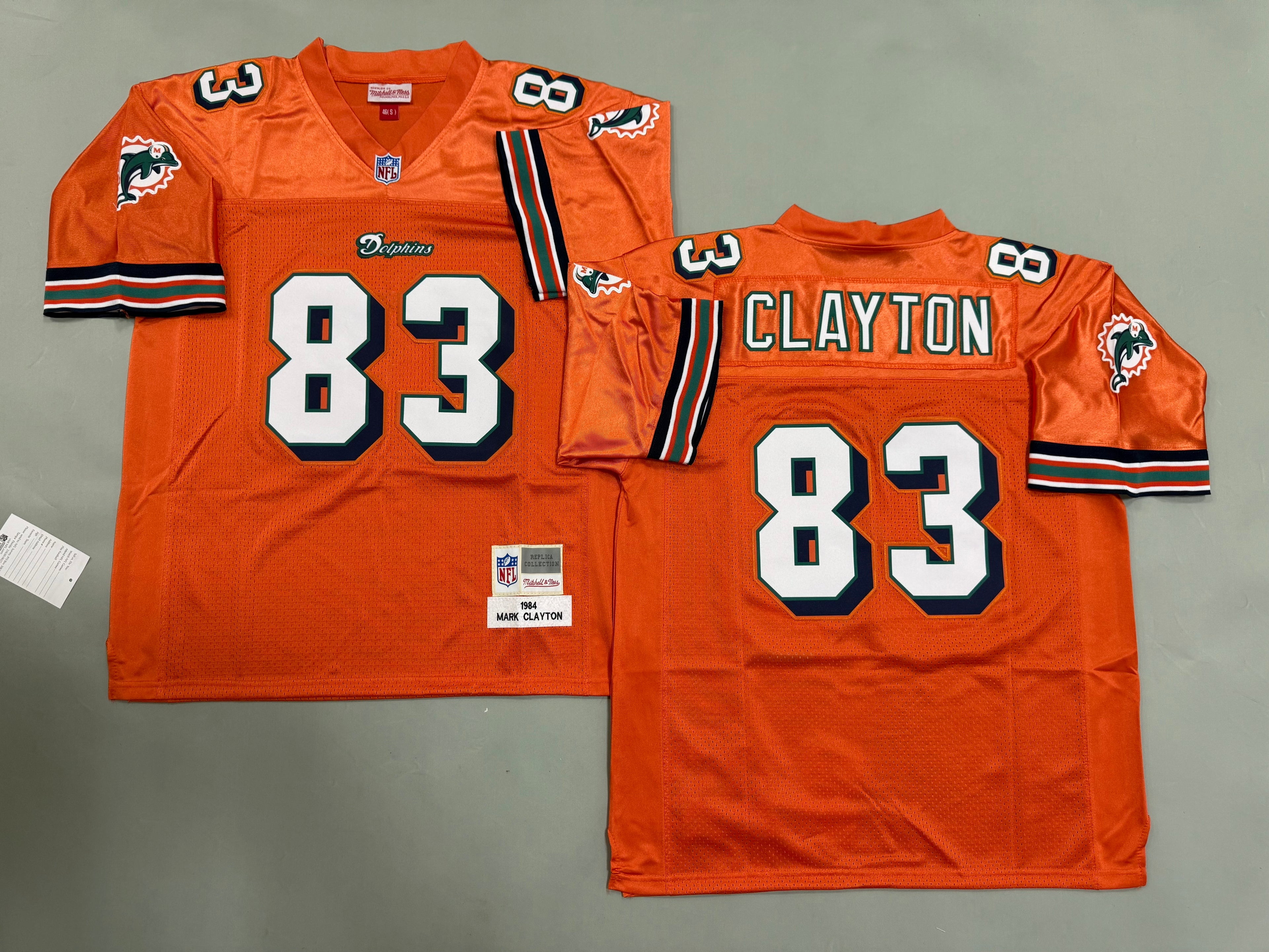 Mens Mark Clayton#83 Miami Dolphins Vintage Throwback Jersey