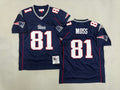 Mens Randy Moss#81 black New England Patriots Vintage Throwback Jersey