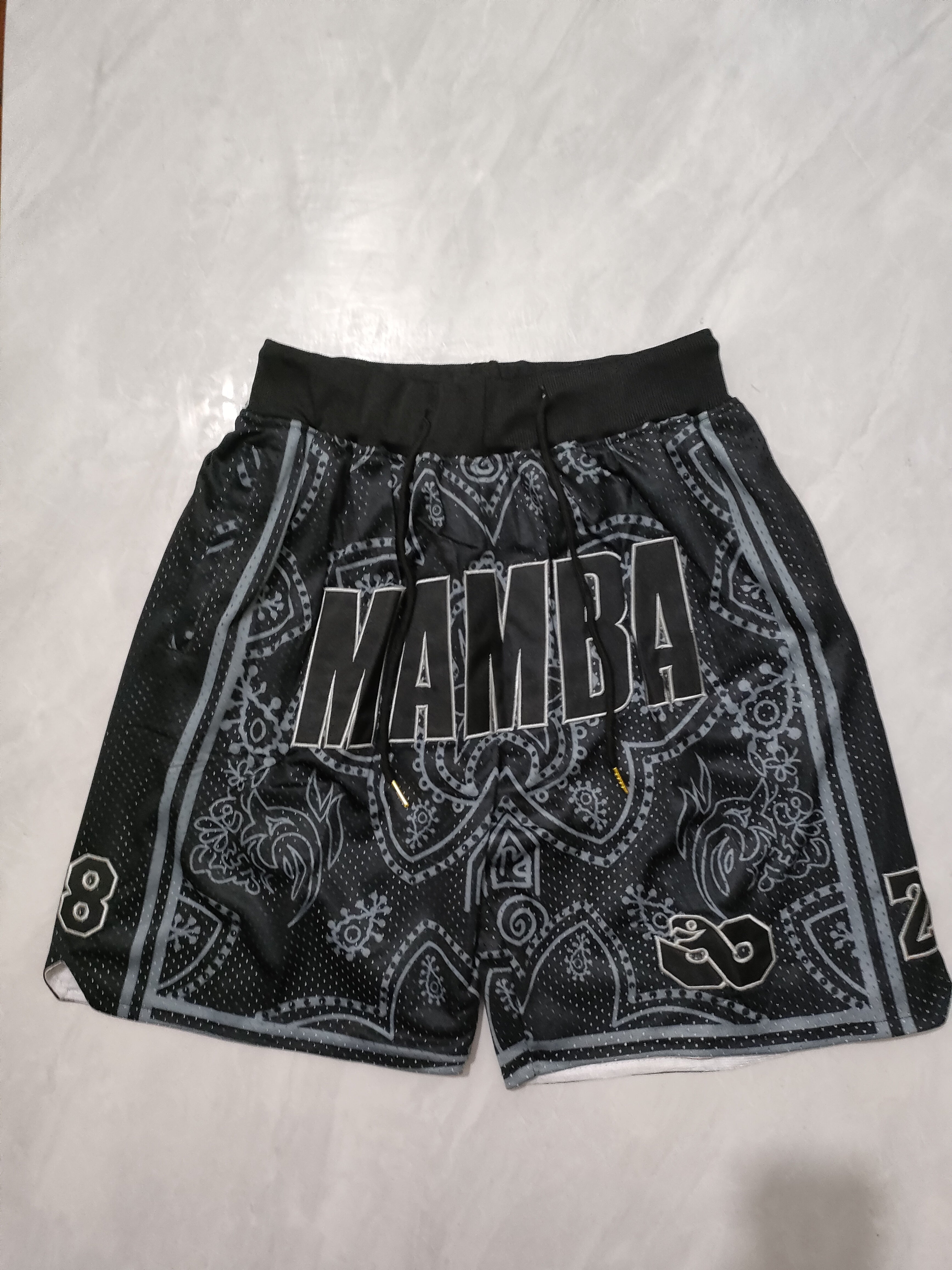 Los Angeles Lakers Black Floral Pocket Shorts