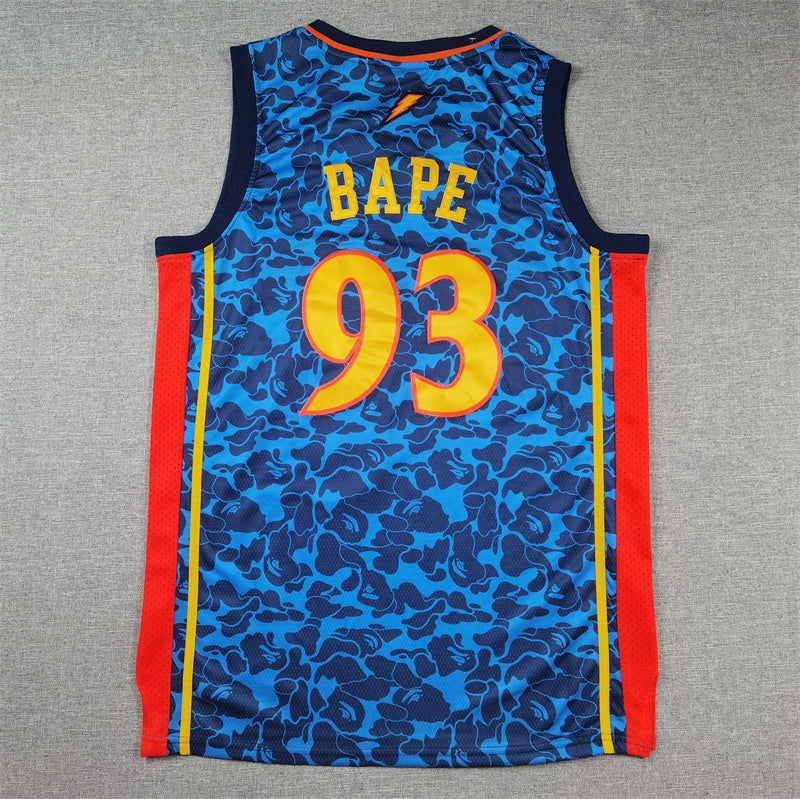 Golden State Warriors BAPE #93 Throwback Jersey - Embroidered