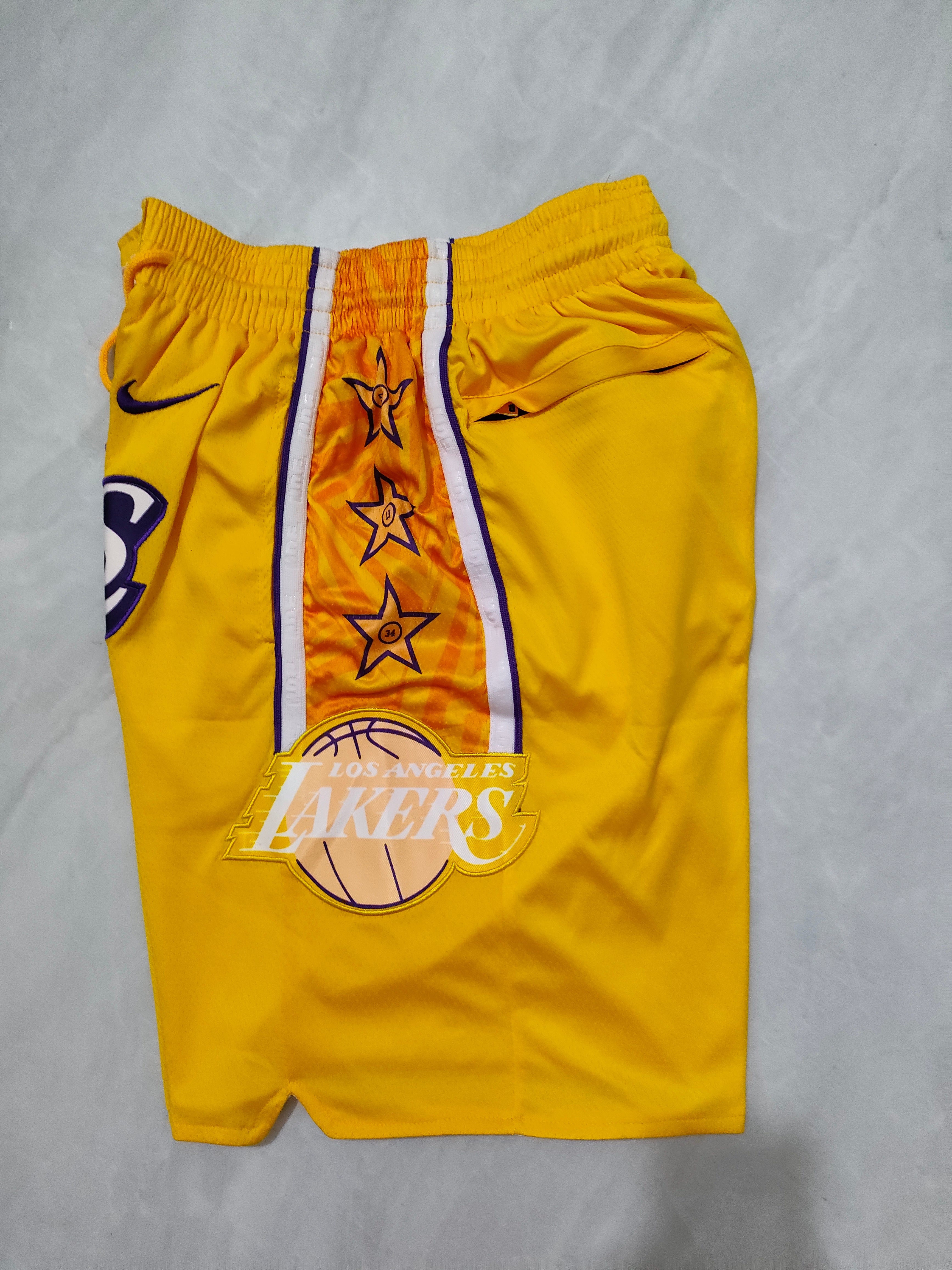 Los Angeles Lakers Yellow City Edition Pocket Shorts