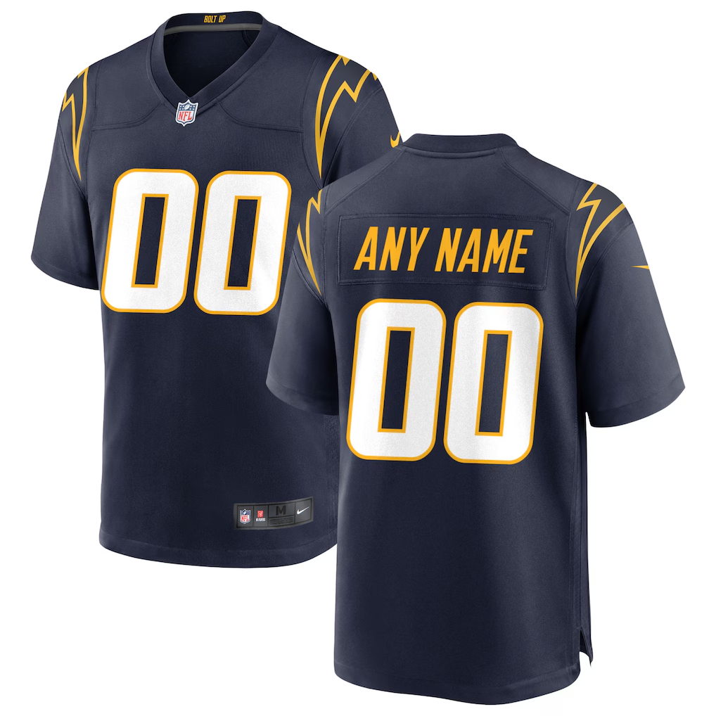 Custom Los Angeles Chargers Navy Game Jersey