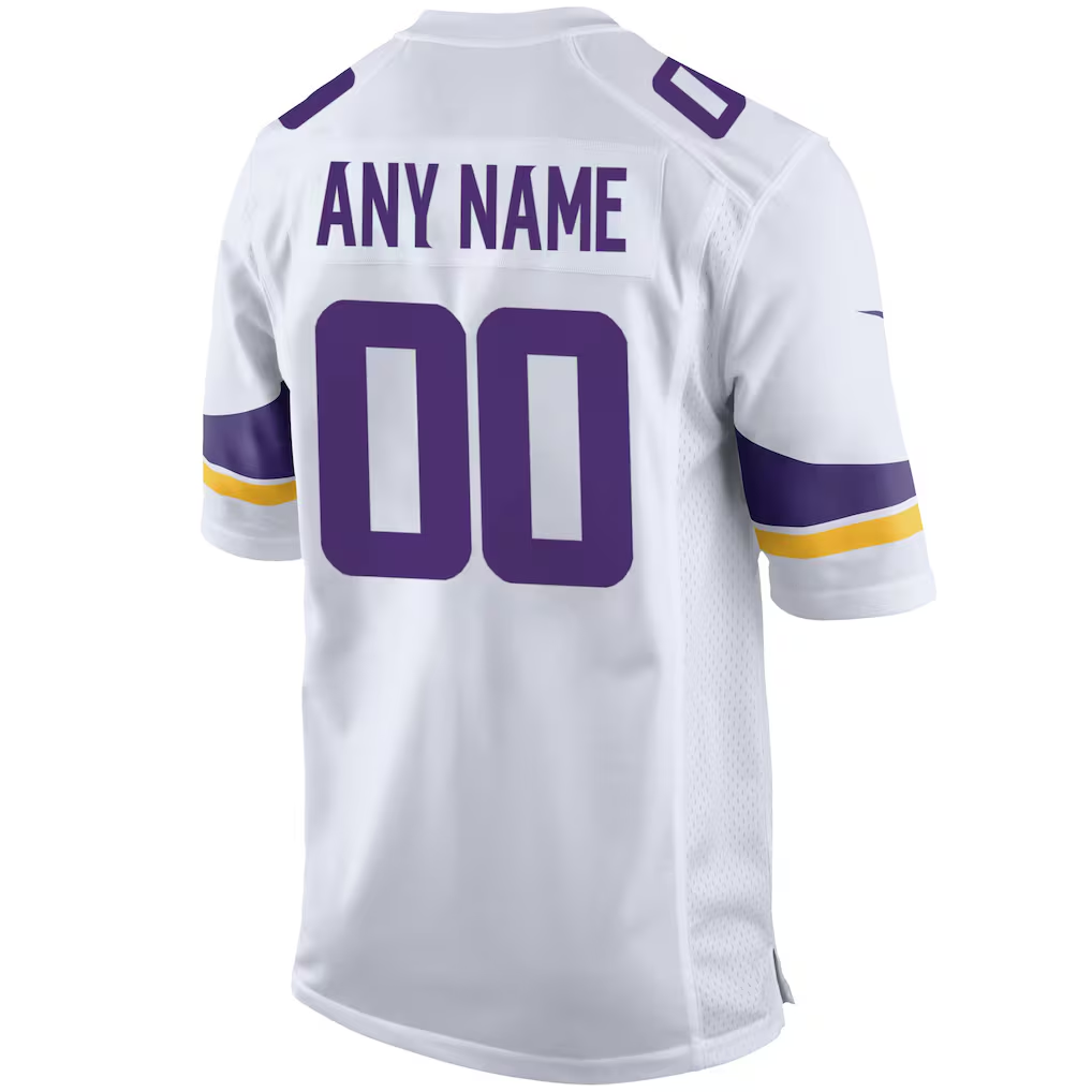 Custom Minnesota Vikings White Game Jersey