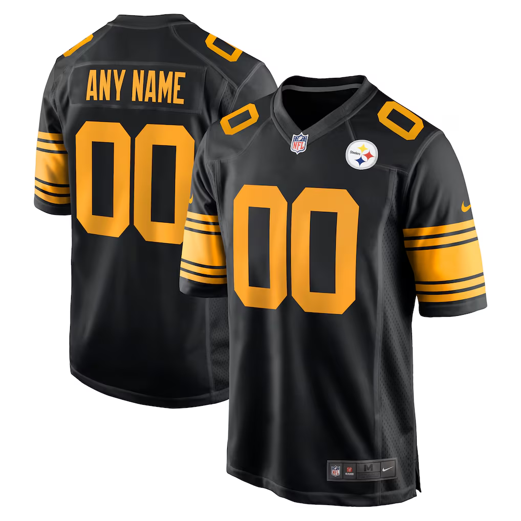 Custom Pittsburgh Steelers Black Game Jersey