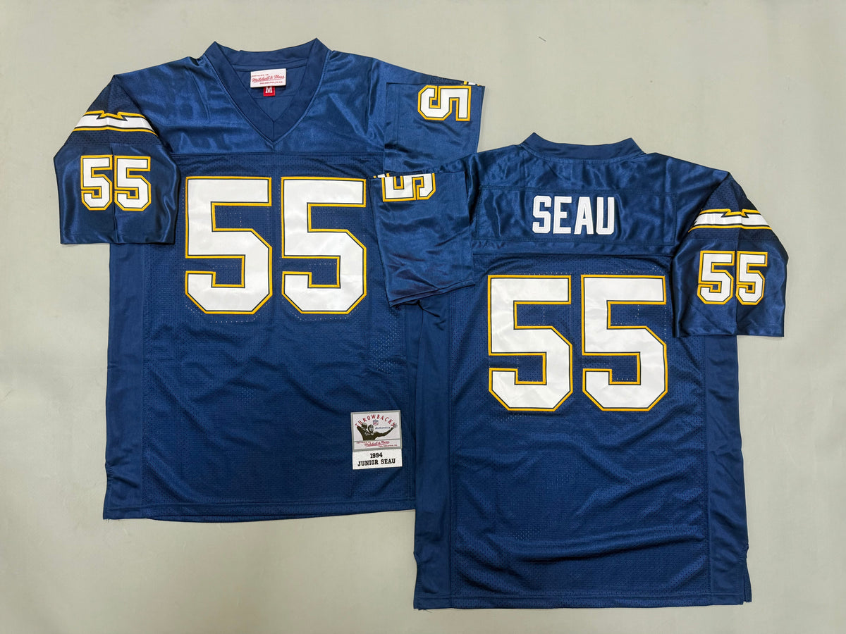 Mens Junior Seau#55 San Diego Chargers Vintage Throwback Jersey