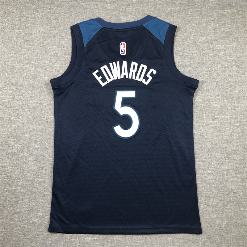 Youth Anthony Edwards Minnesota Timberwolves #5  Embroidered Jersey