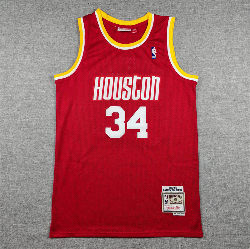 Houston Rockets Hakeem Olajuwon #34 1993-94 Throwback - Embroidered
