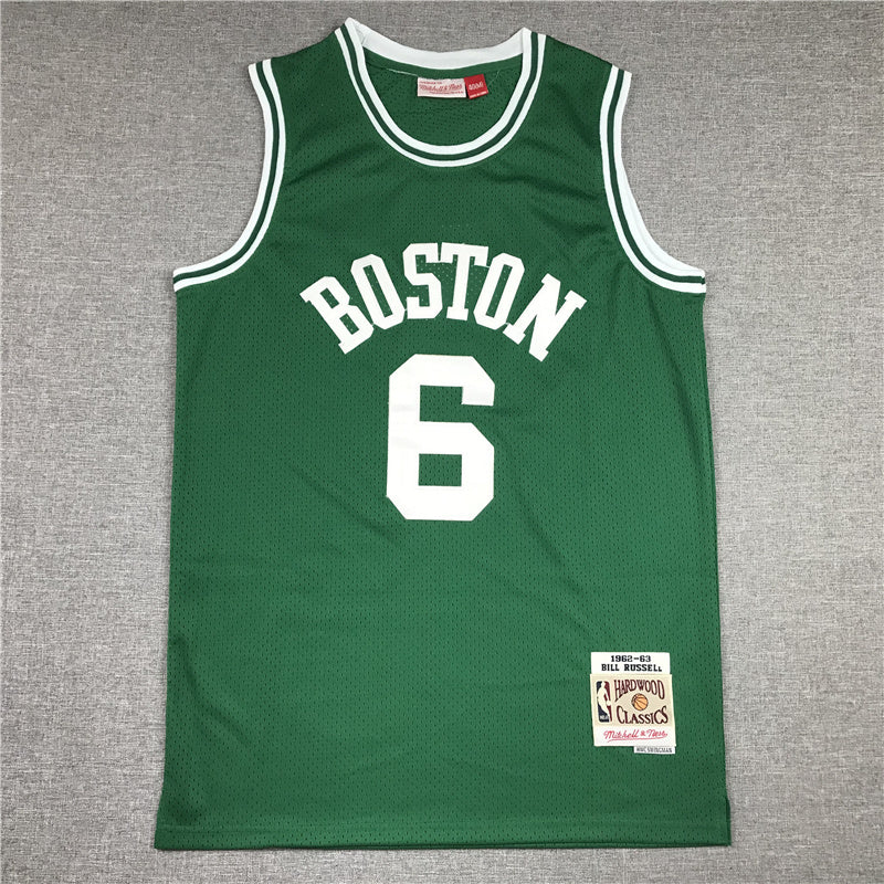 Boston Celtics #6 Throwback — Embroidered Jersey