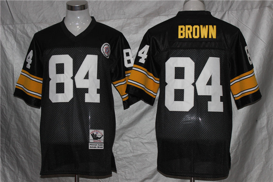 Pittsburgh Steelers Black  Vintage #84 BROWN Jersey