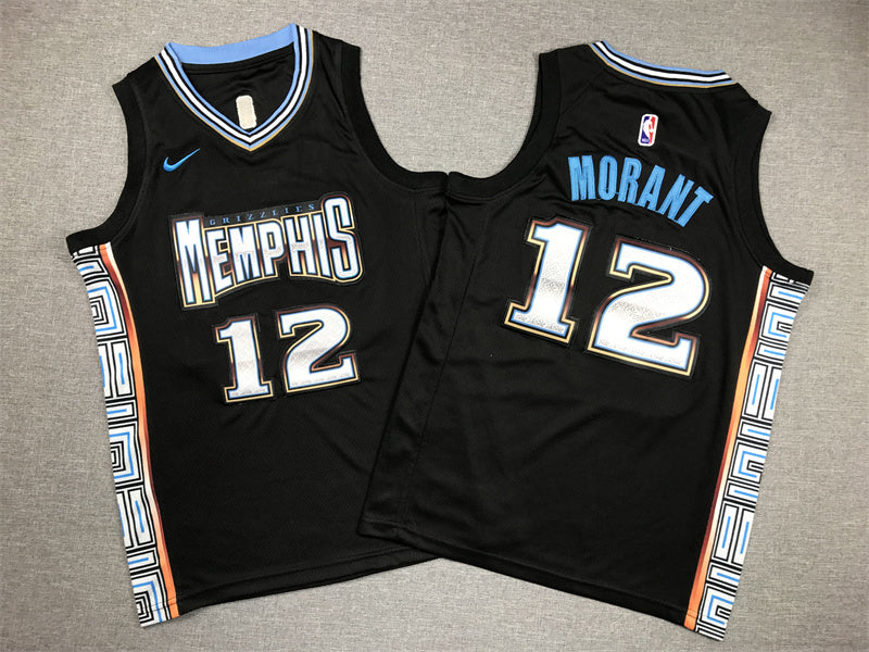Youth Ja Morant Memphis Grizzlies #12 City Edition Embroidered Jersey