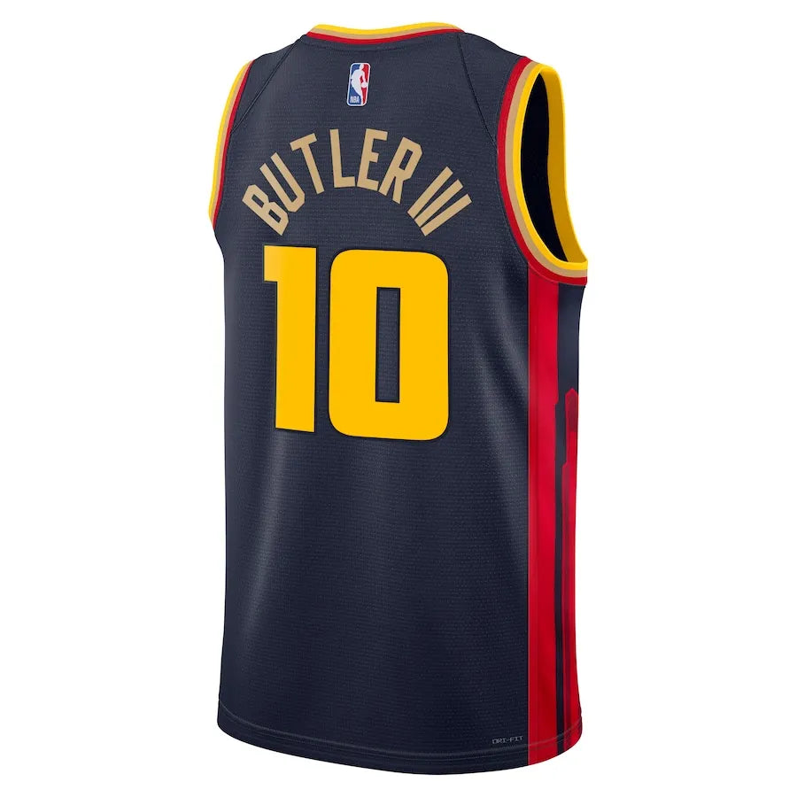 Unisex Jimmy Butler III Navy Golden State Warriors Badged Swingman Jersey - City Edition