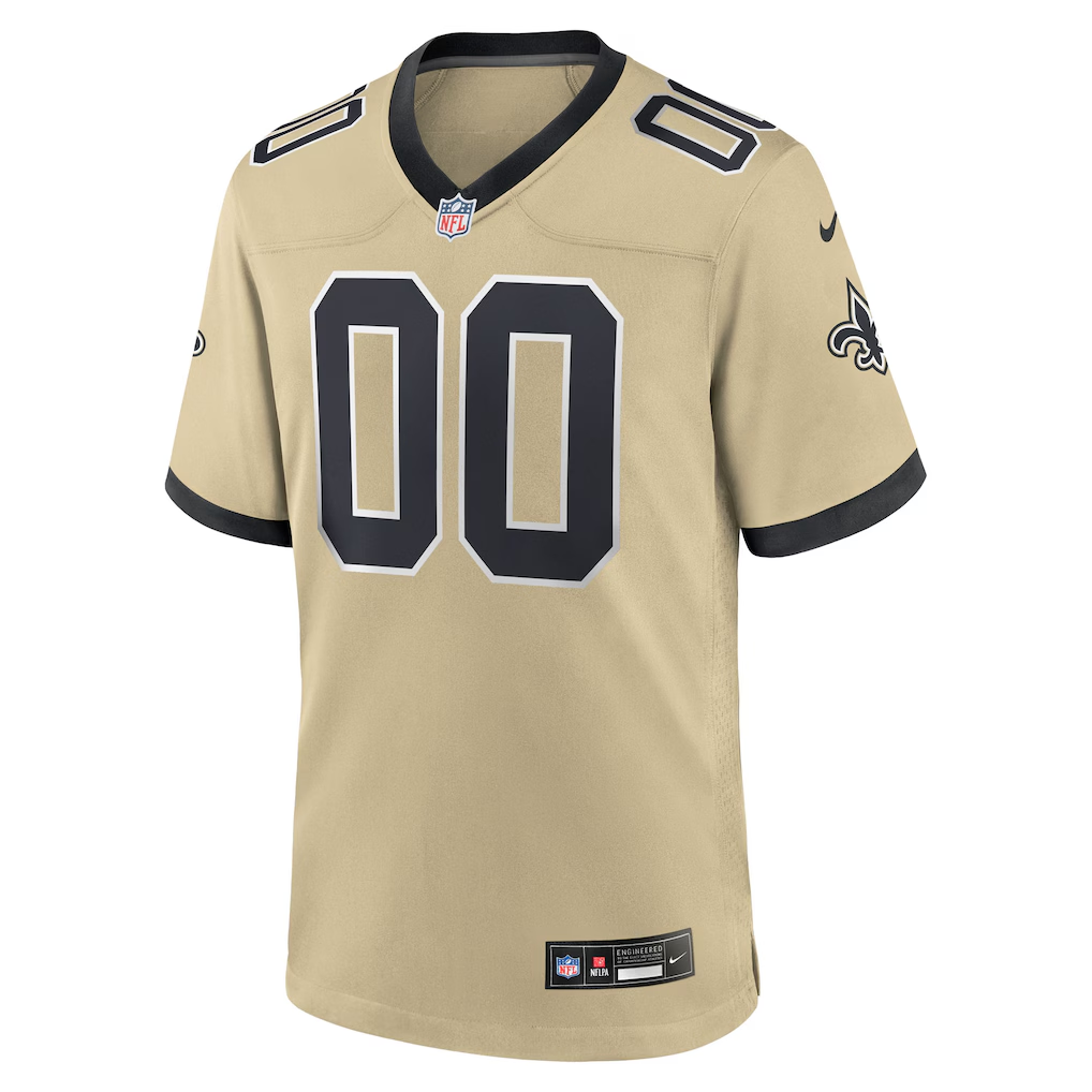 Custom New Orleans SaintsGold Game Jersey