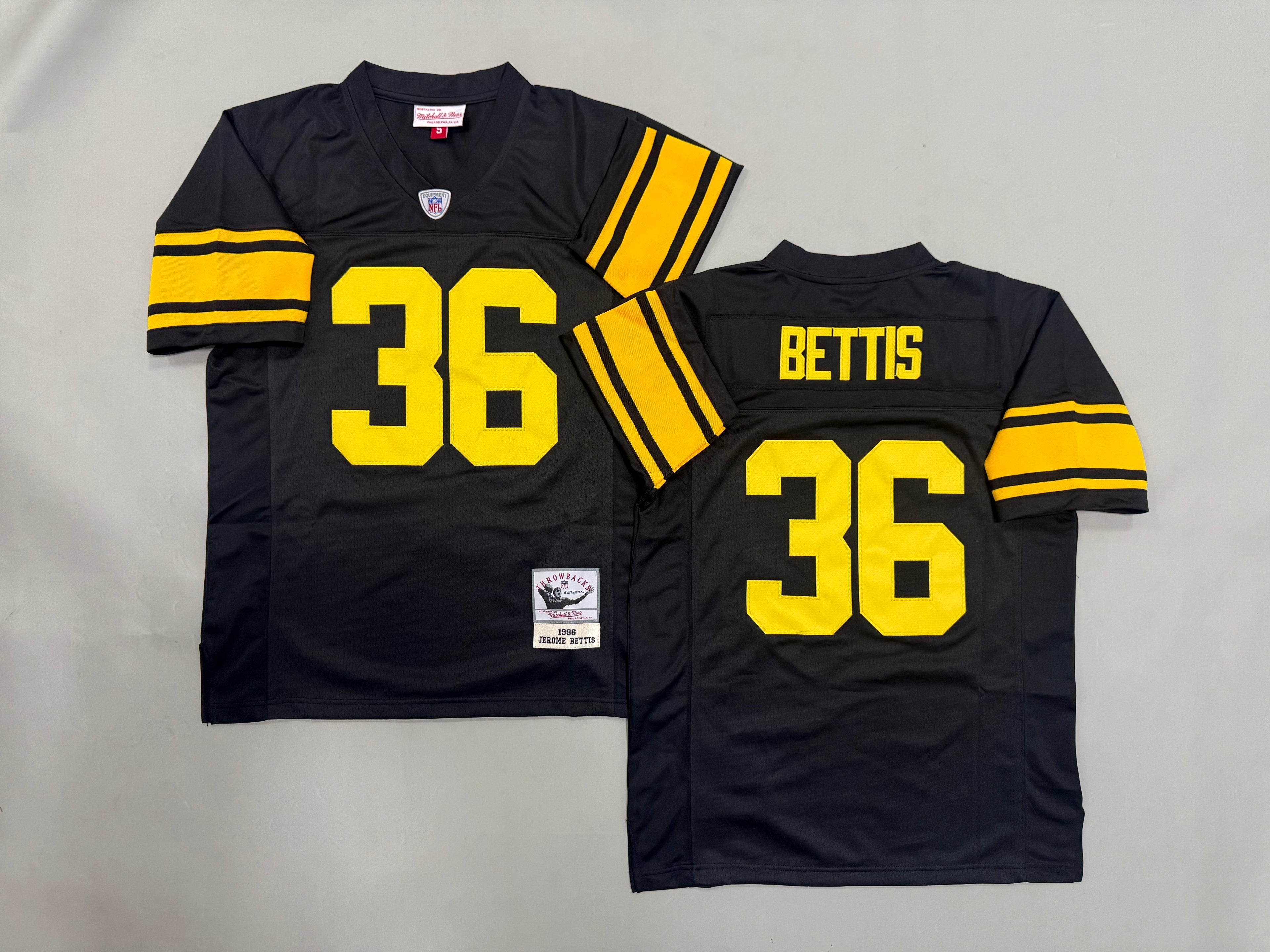 Mens Jerome Bettis#36 black Pittsburgh Steelers Vintage Throwback Jersey