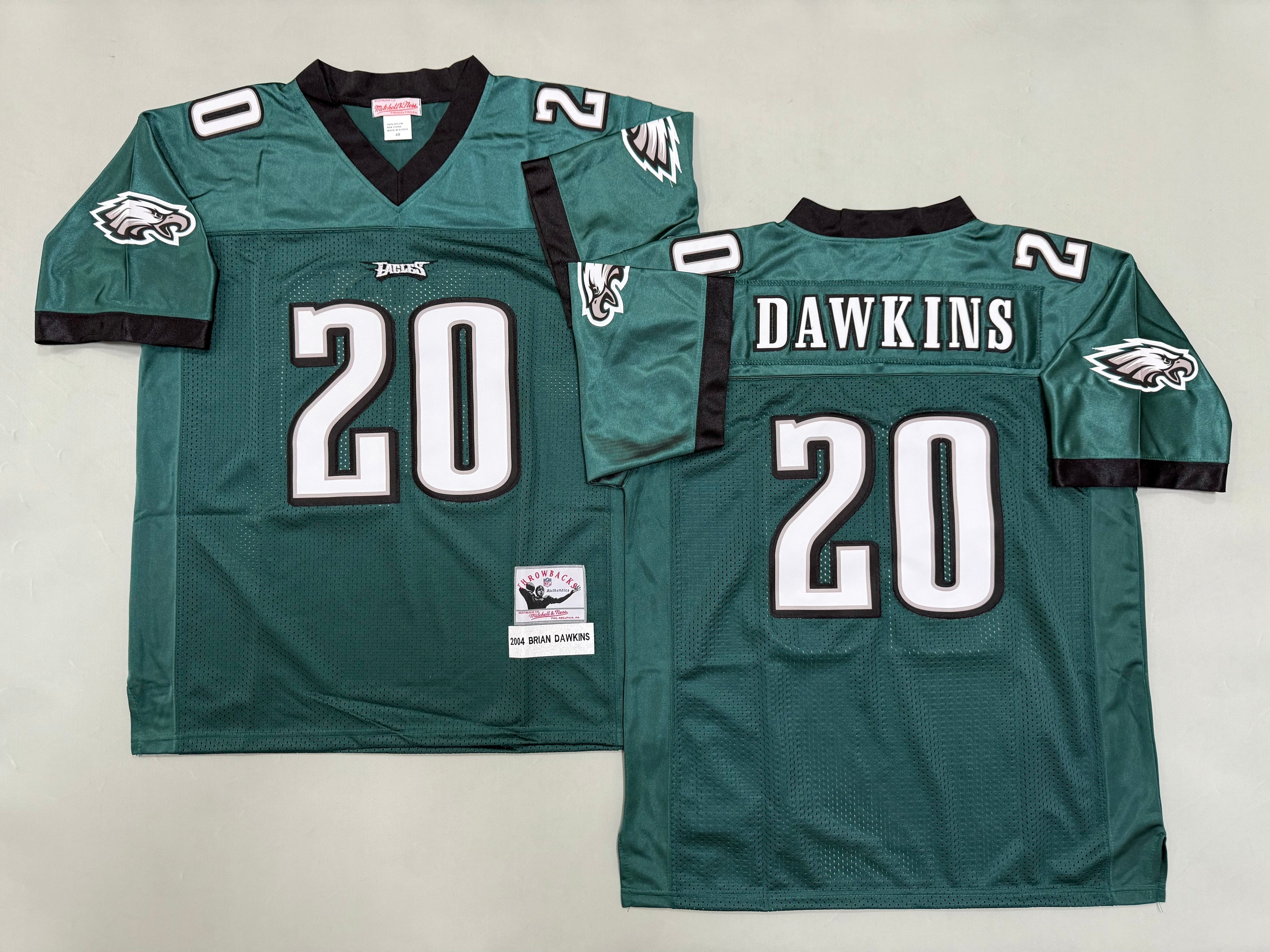Mens Brian Dawkins#20 Philadelphia Eagles Vintage Throwback Jersey