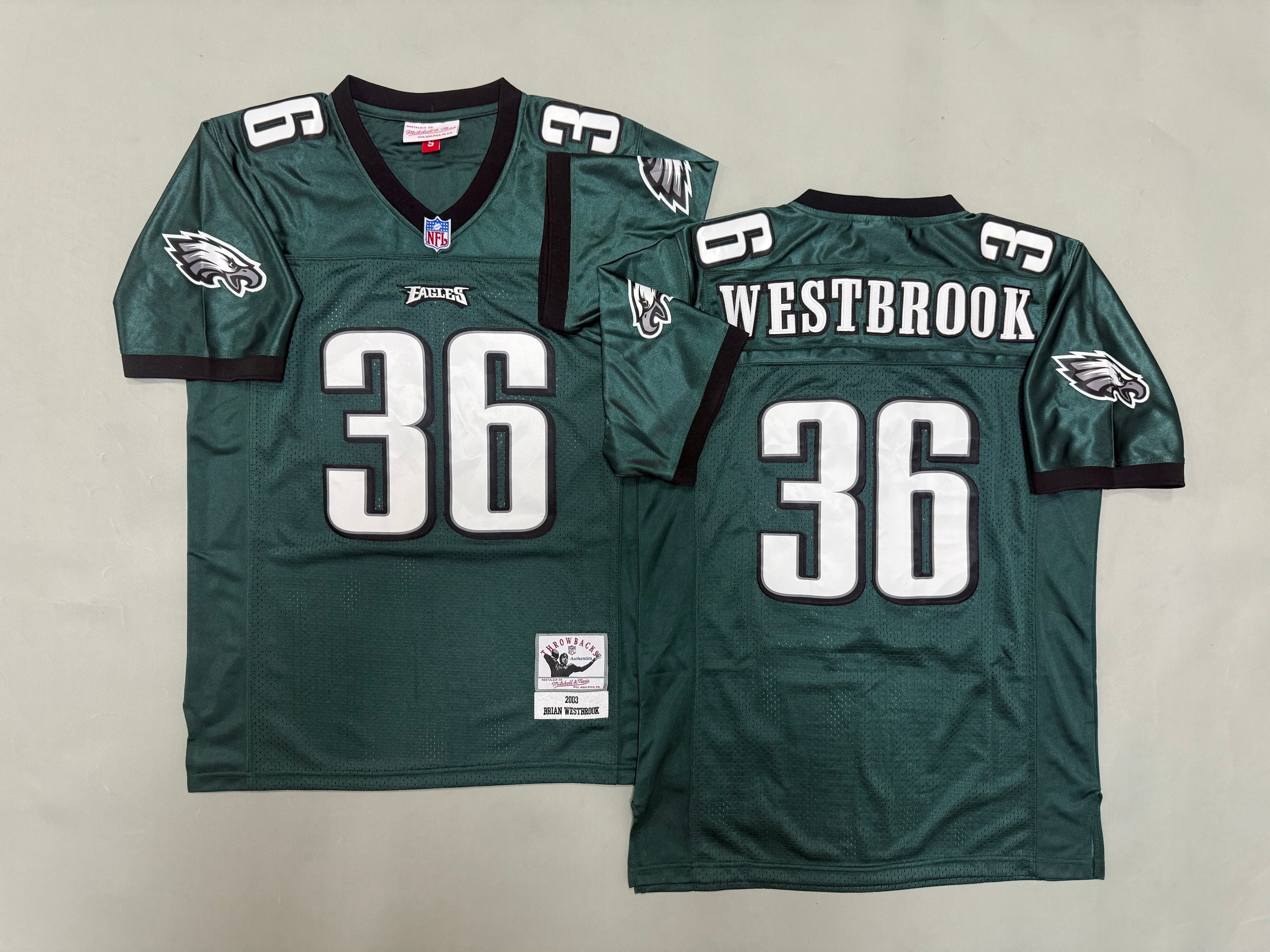 Mens Brian Westbrook#36 Philadelphia Eagles Vintage Throwback Jersey