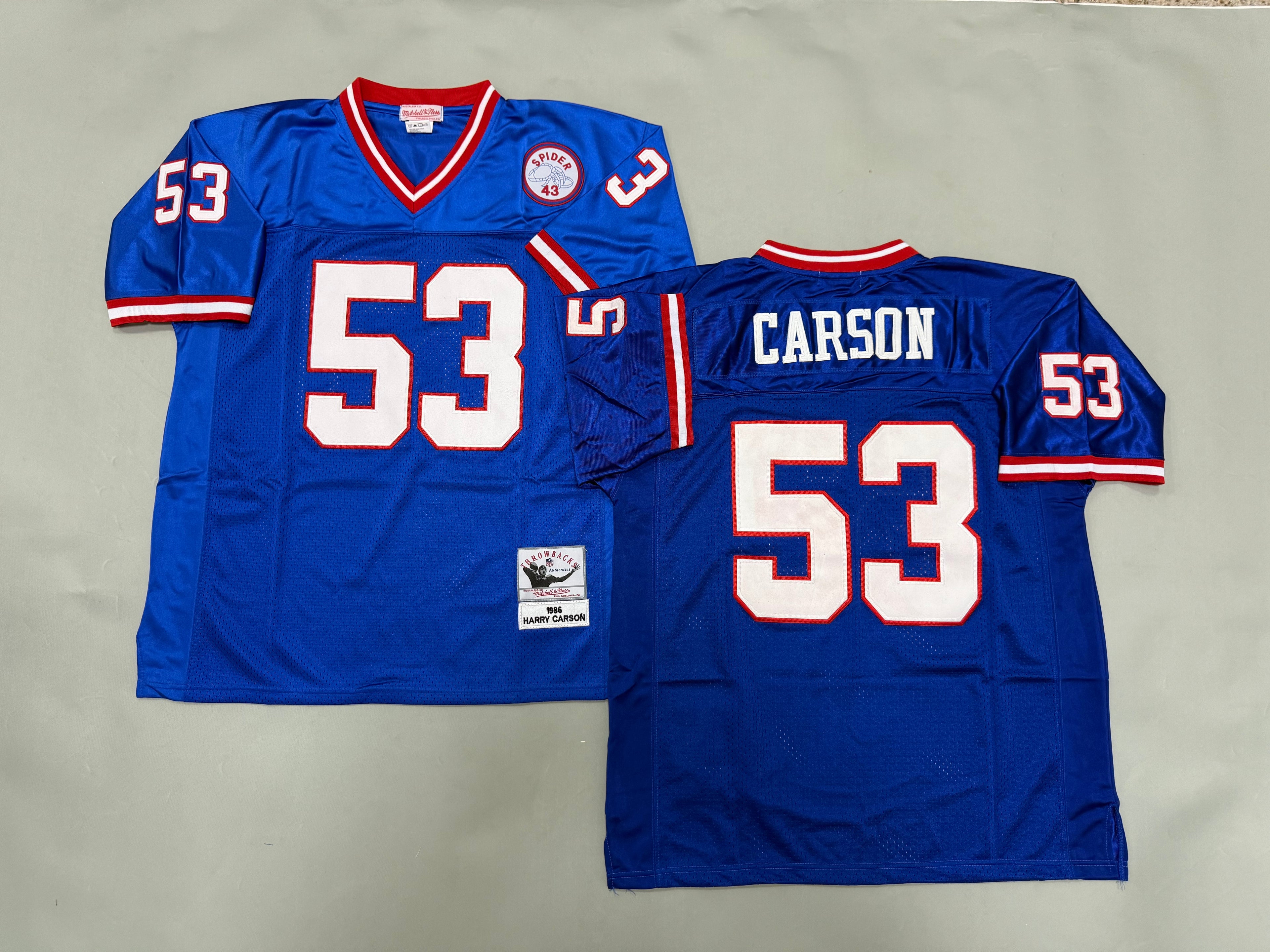 Mens Harry Carson#53 New York Giants Vintage Throwback Jersey