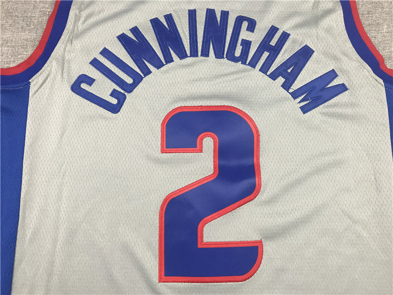 Detroit Pistons Cade Cunningham #2 City Edition Swingman Jersey — Embroidered