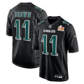 Men's Philadelphia Eagles A.J. Brown  Carbon Black Super Bowl LIX Fashion Game Player Jersey