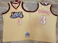 Allen Iverson Philadelphia 76ers 3 gold MN